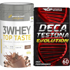 Whey 3W Top Taste 900G Chocolate + Deca Testona Evolution Body Action