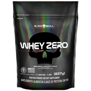 Whey Zero Black Skull Refil 837G Whey Protein Isolado